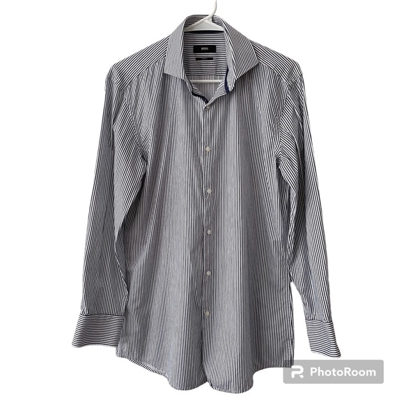 BOSS Hugo Boss Slim Fit Striped Collared Button Down - Picture 1 of 16